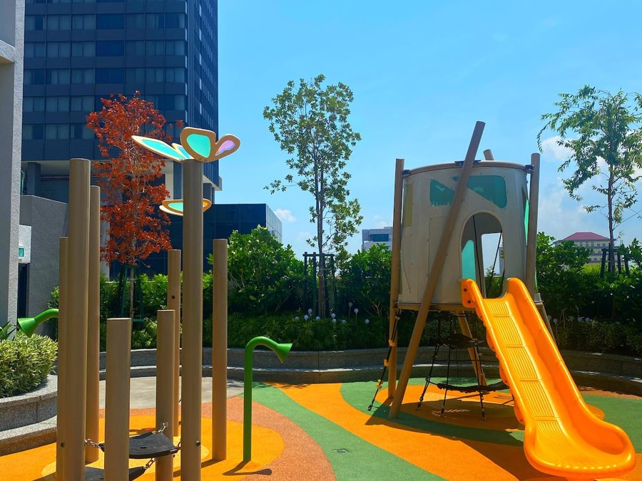 Children's playground in the garden
