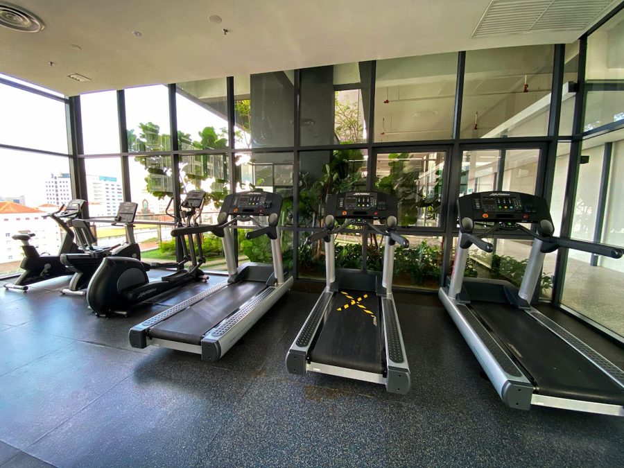 Gym with treadmills at Tropicana 218