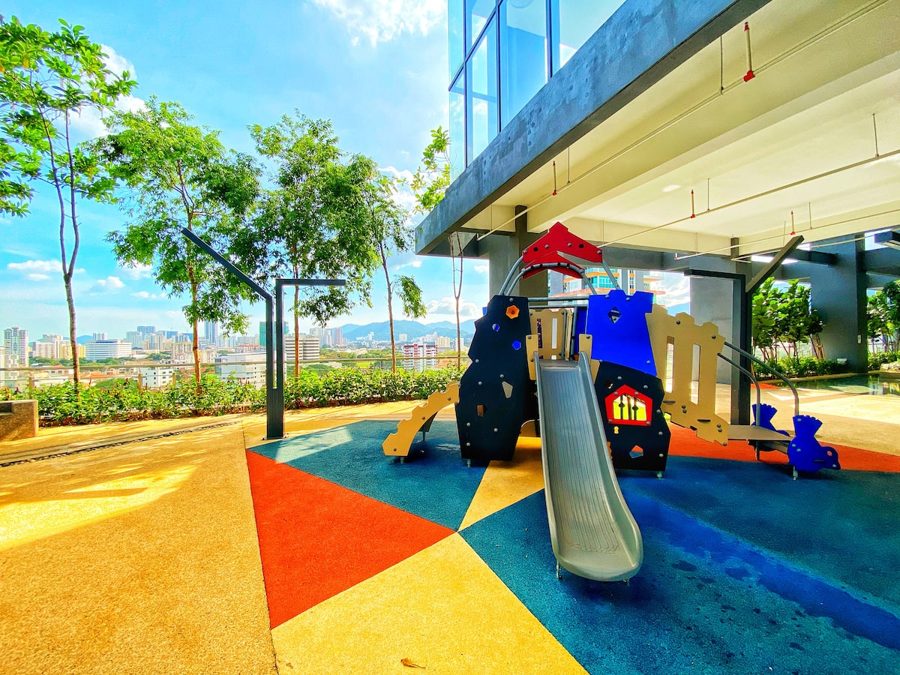 Children's playground with slide